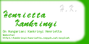 henrietta kankrinyi business card